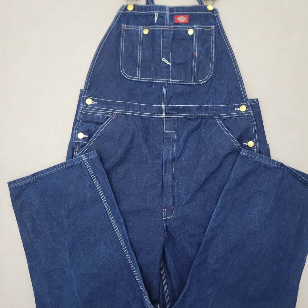 Dickies Bib overalls 38x30 Blue jeans Carpenter Utility work Indigo